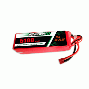 Baterie lipo HD POWER 5100mAh 75C 6S 22.2V